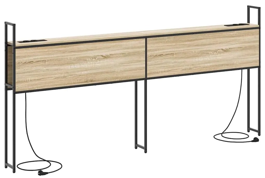 Tárolós Fejtámla Töltő Állomással sonoma tölgy 200 cm Faanyag