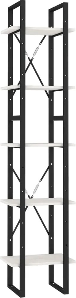 vidaXL ötszintes fehér fenyőfa könyvszekrény 40 x 30 x 175 cm