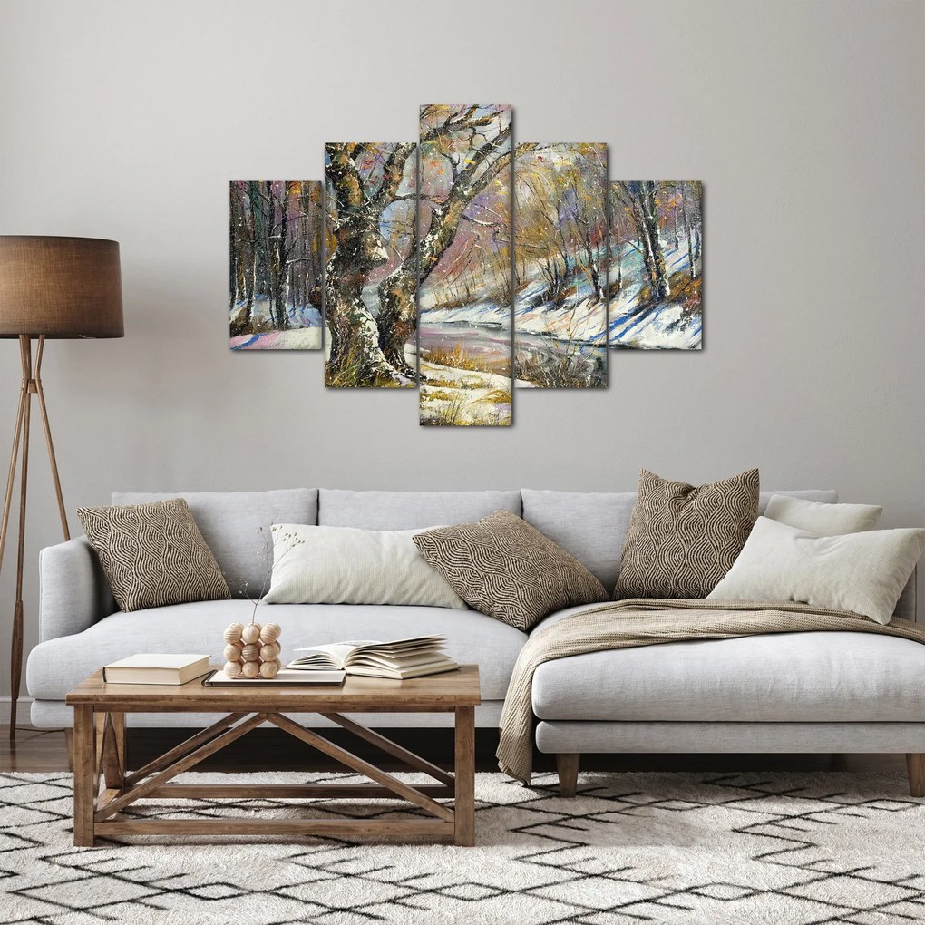 Egy festett téli táj képe (150x105 cm)