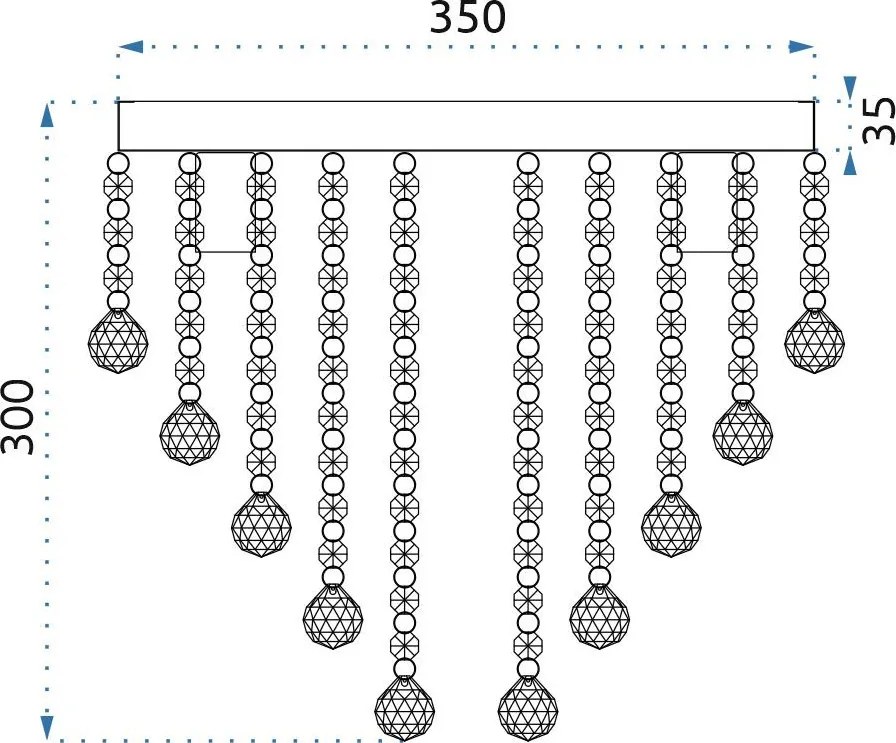 Toolight Szerszámlámpa, Crystal mennyezeti lámpa APP514-5C 5xE14, króm, OSW-00071