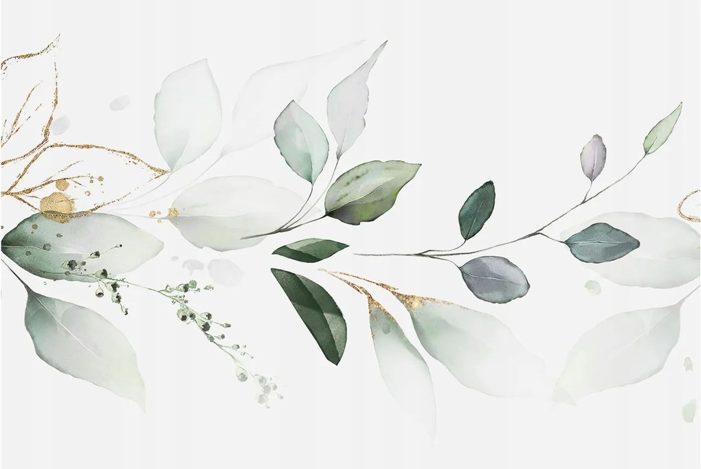 Dekoratív fotótapéta az irodába Zöld levelek 104x70 Ragasztó