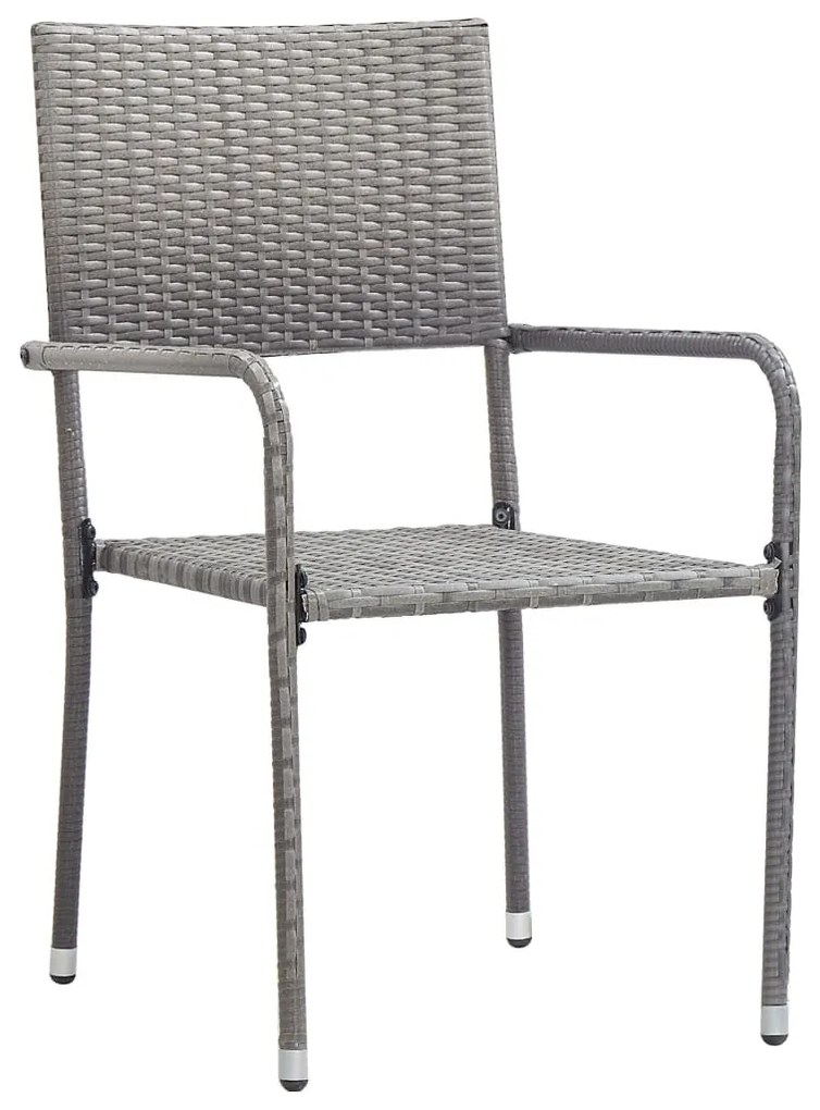 9 részes antracitszürke polyrattan kerti étkezőgarnitúra