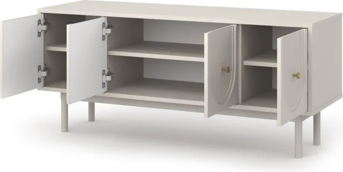 TV szekrény 4 ajtós kasmír színben arany fogantyúkkal – MAZOMA