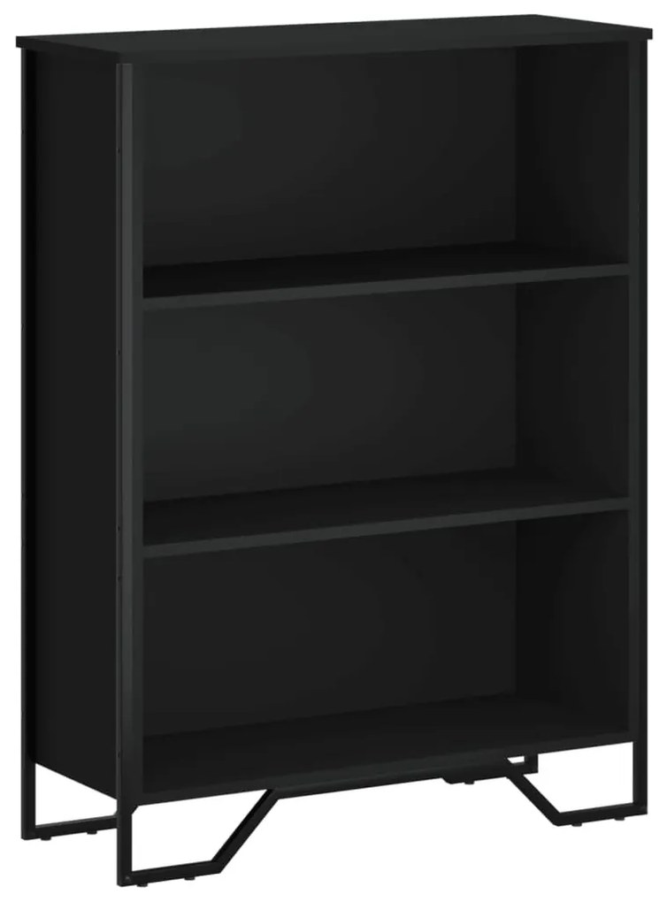 fekete szerelt fa könyvszekrény 80 x 31 x 106 cm