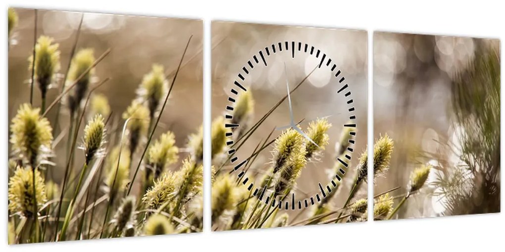 Kép - Zöld növényzet (órával) (90x30 cm)