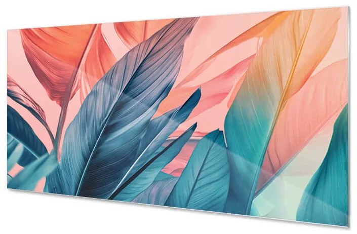 Wallplex konyhahátfal Színes Levelek (Méret: 60x180)