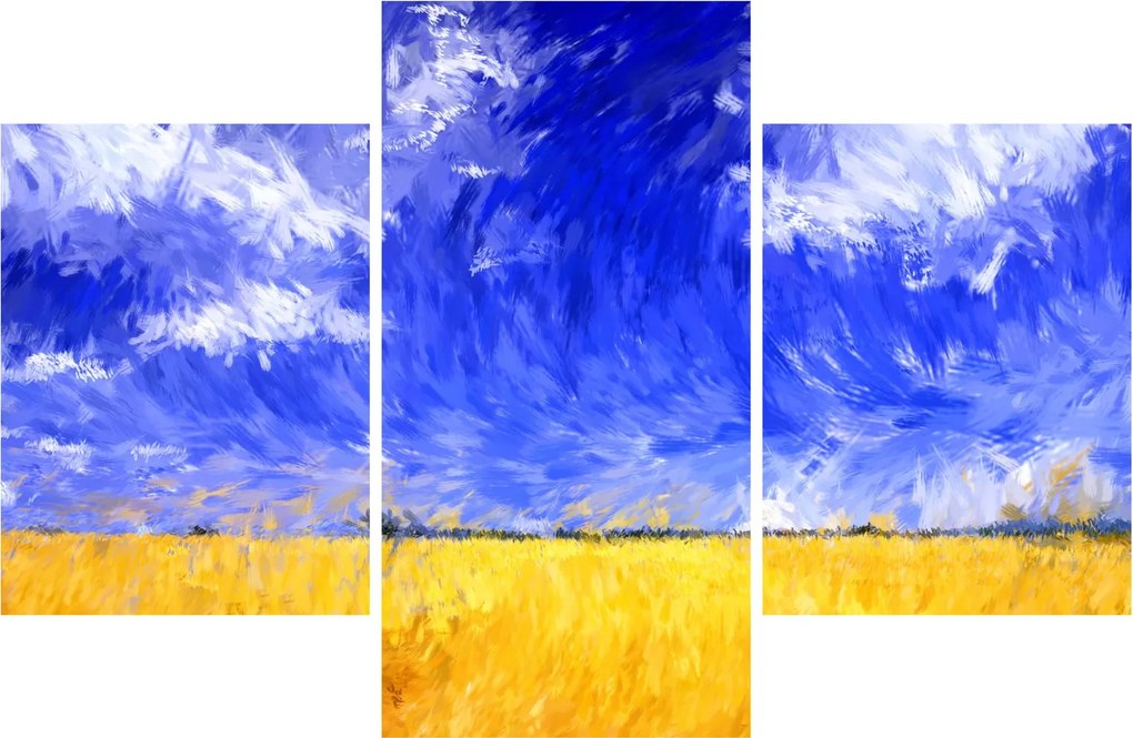 Kép - olajfestmény, arany mező (90x60 cm)