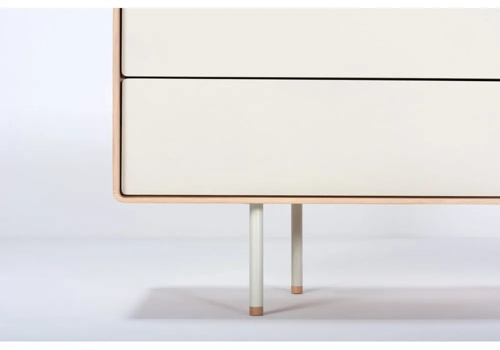 Fehér-natúr színű tölgyfa TV-állvány 150x64 cm Fina – Gazzda