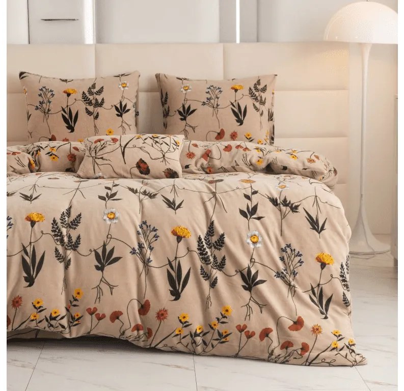 HERBAR bézs mikroplüss ágyneműhuzat Ágyneműhuzat mérete: 70 x 90 cm | 140 x 220 cm