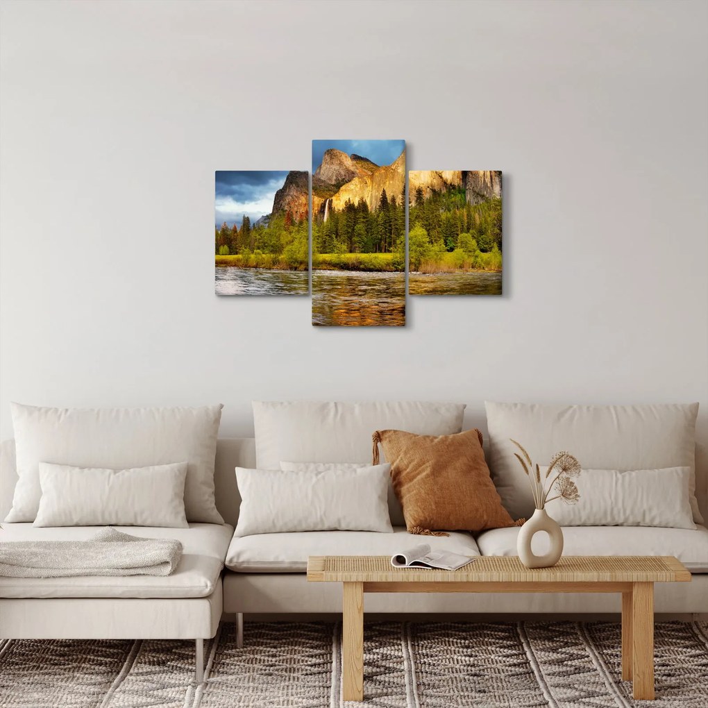 Kép - Sziklák a tónál (90x60 cm)