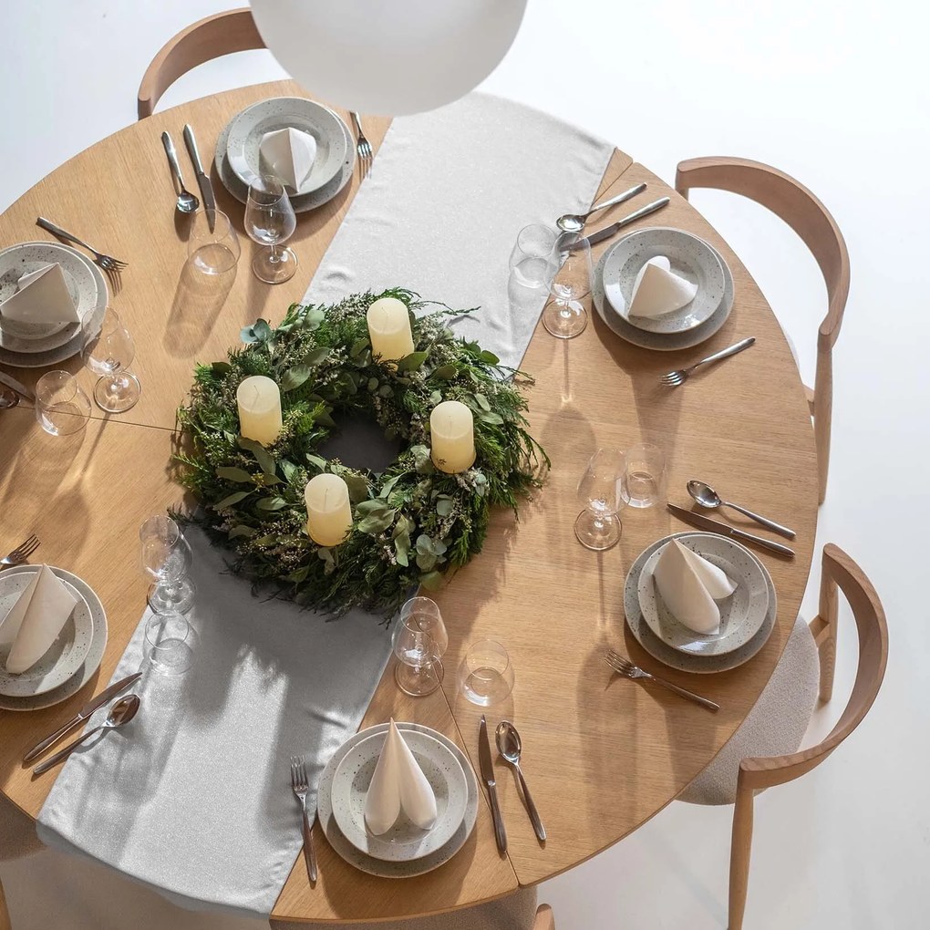 Goldea exkluzív asztali futó - ezüst csillogású 50x140 cm