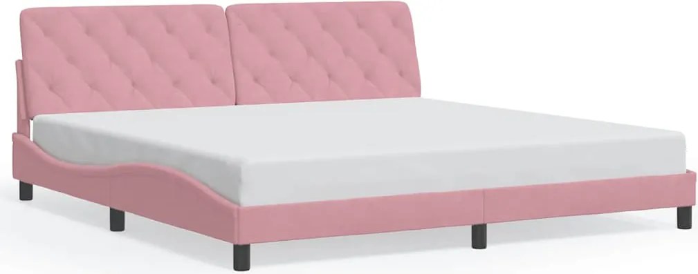vidaXL rózsaszín bársony ágykeret matrac nélkül 200 x 200 cm
