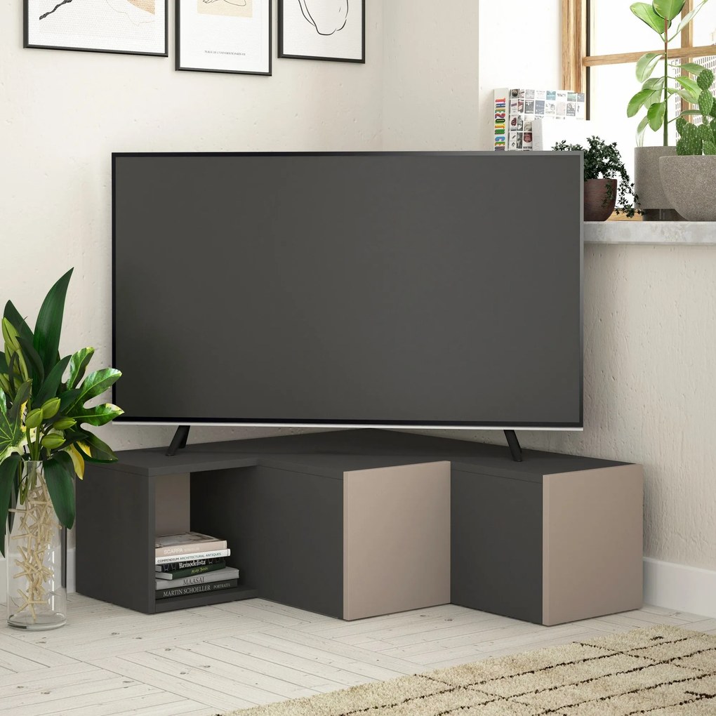 TV szekrény Compact - Anthracite, Light Mocha