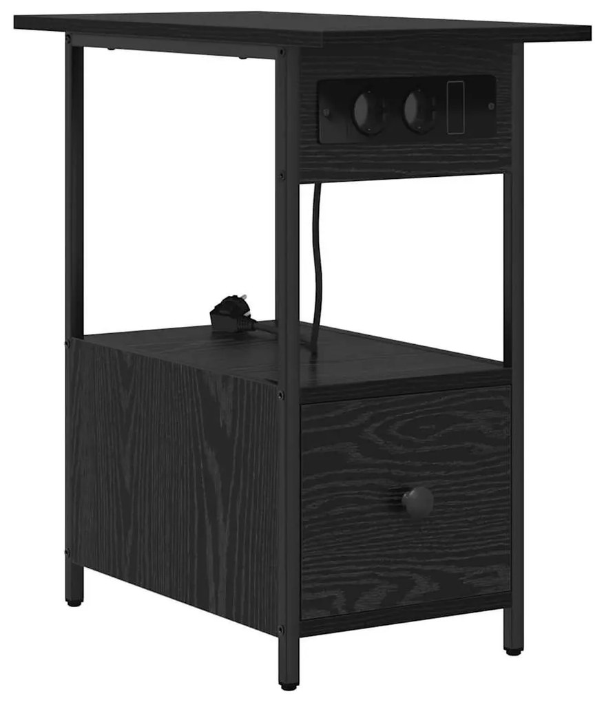 Éjjeliszekrény fiókkal Musta tammi 60 x 30 x 61 cm Faanyag