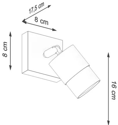 Sollux SL.1069 - Fali spotlámpa NERO 1xGU10/40W/230V fekete/arany