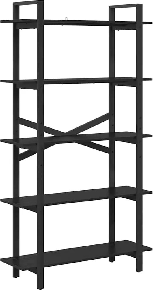 vidaXL Könyvespolc Fekete tölgy 100 x 33,5 x 178 cm Faanyag