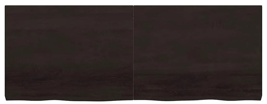 sötétbarna kezelt tömör fa fürdőszobai pult 160x60x(2-6) cm