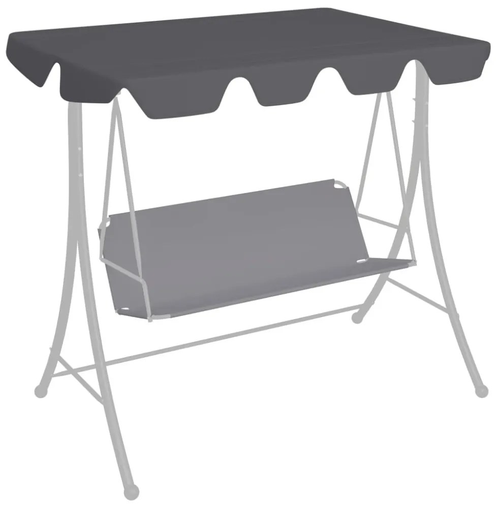 antracit csere ponyva kerti hintaágyhoz 188/168 x 145/110 cm