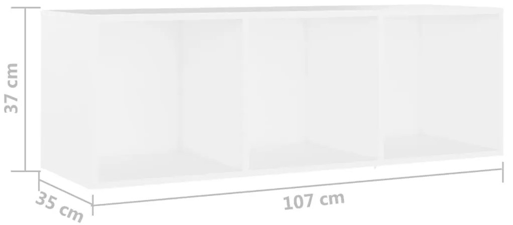 2 db fehér szerelt fa TV-szekrény 107 x 35 x 37 cm