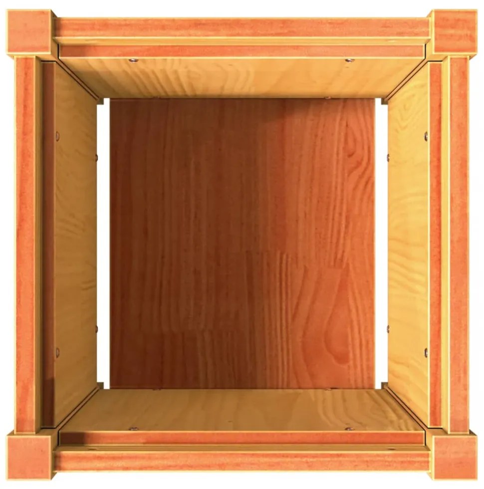 viaszbarna tömör fenyőfa kerti virágláda 40 x 40 x 40 cm