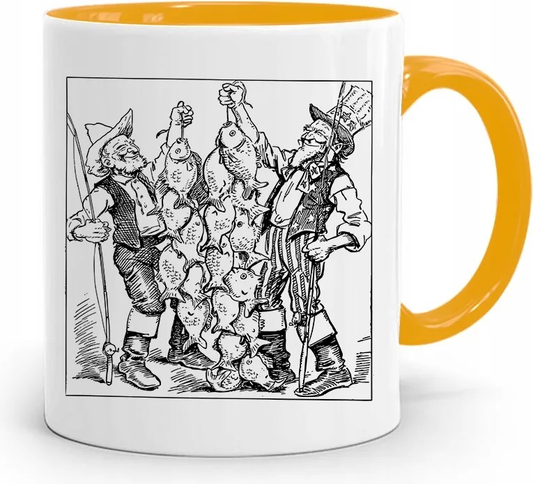 Sárga Horgász Bögre Ajándék fényképes nyomtatással