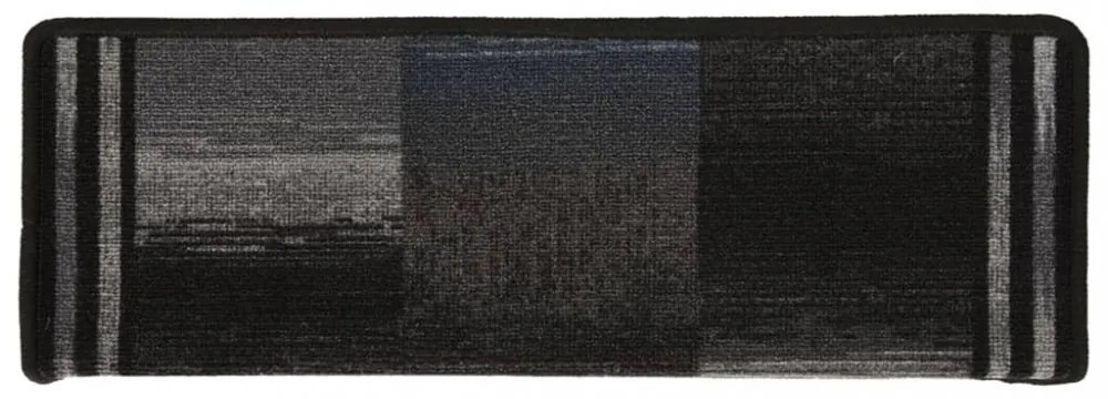 15 db fekete-szürke öntapadó lépcsőszőnyeg 65x21x4 cm