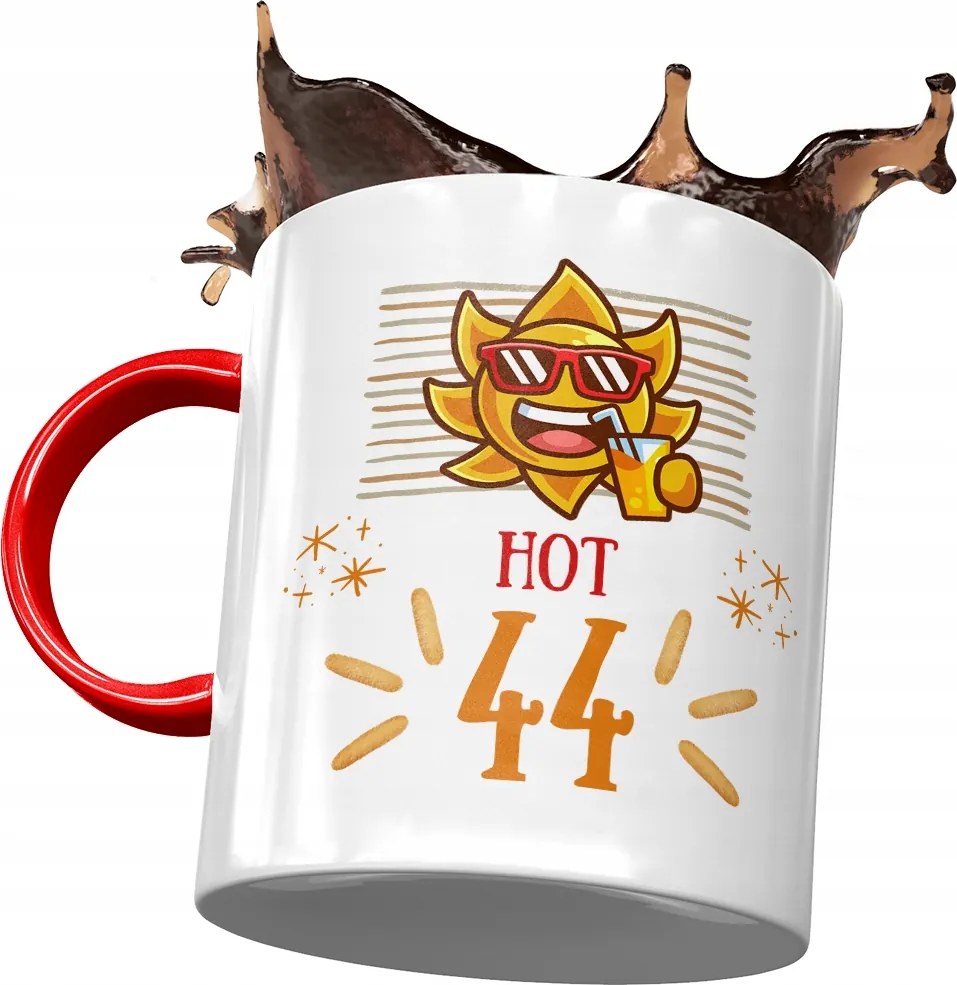 Piros Bögre Születésnapra 44 44-es 44-es Ajándék Nyomtatott Fotóval