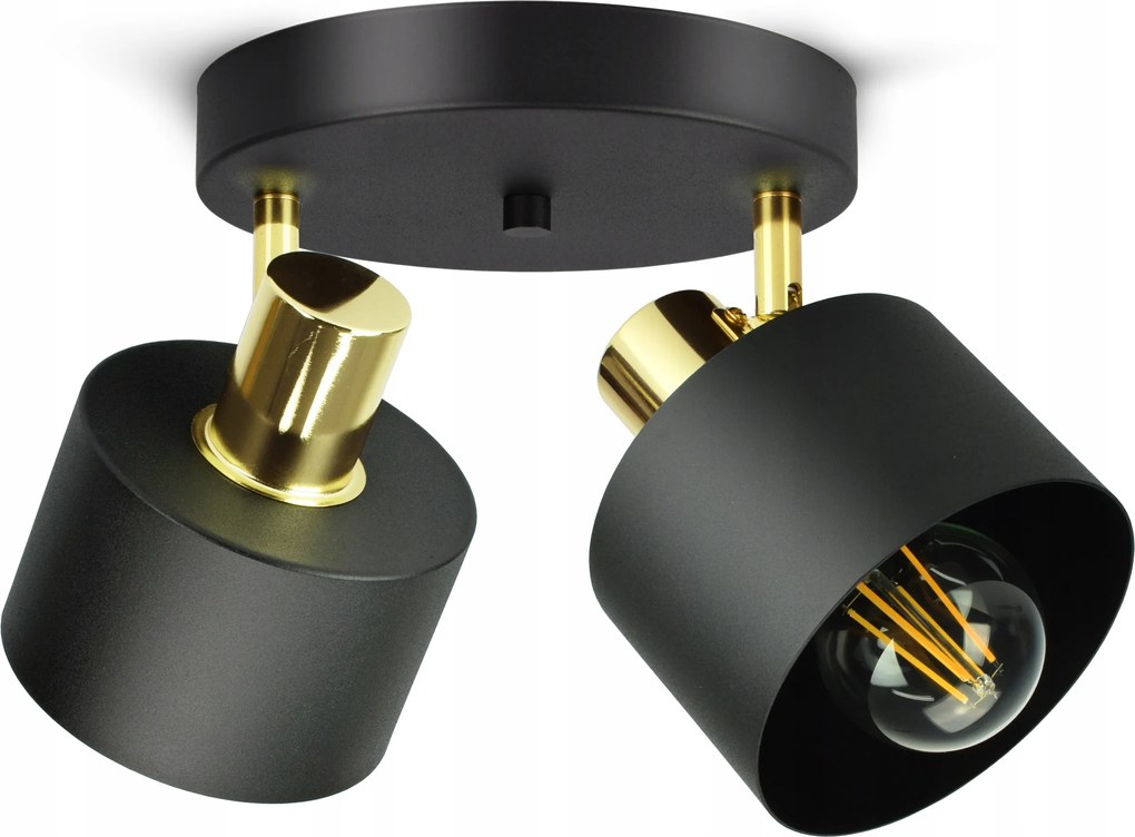 Mennyezeti lámpa Csillár Plafon Fekete Arany Classic Spot EG2 Led E27