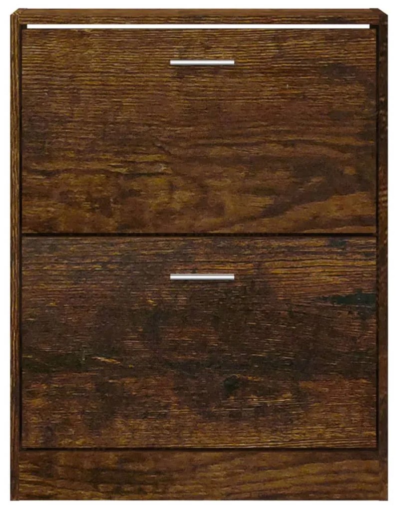 füstös tölgy színű szerelt fa cipősszekrény 59x17x81 cm
