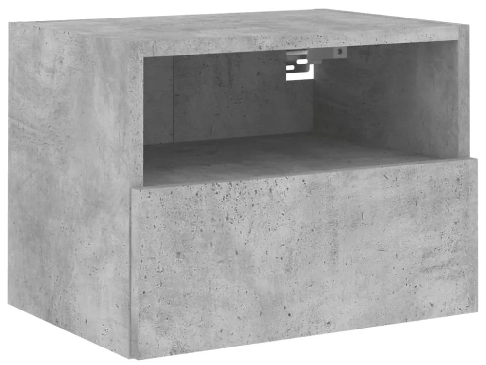 2 db betonszürke szerelt fa fali TV-szekrény 40 x 30 x 30 cm