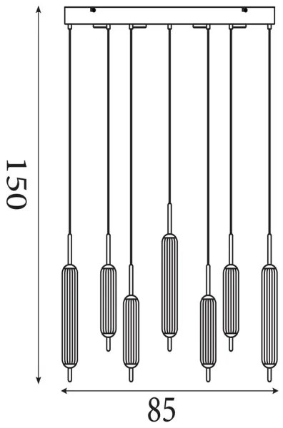 Searchlight 76210-7CL - CATTAIL LED dimmelhető kábeles függeszték LED/33W/230V