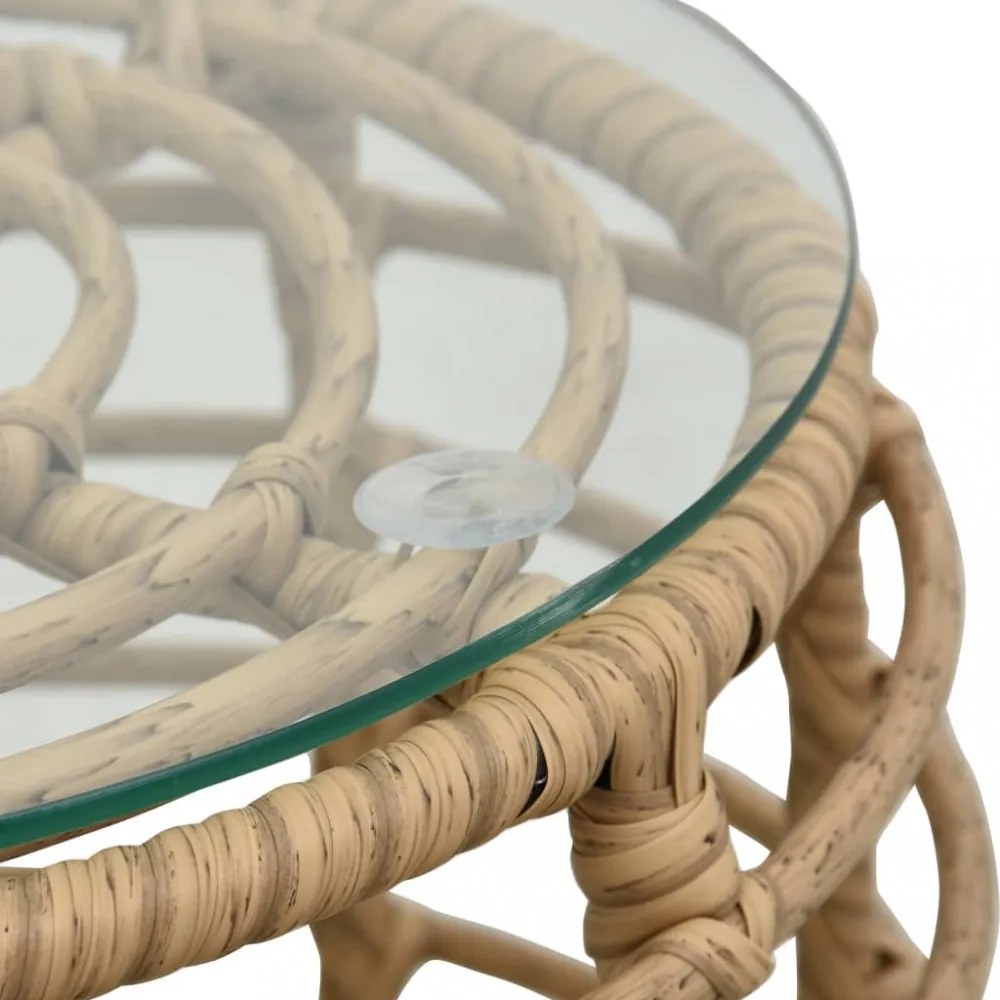 vidaXL 3-darabos tölgyszínű polyrattan bisztrószett