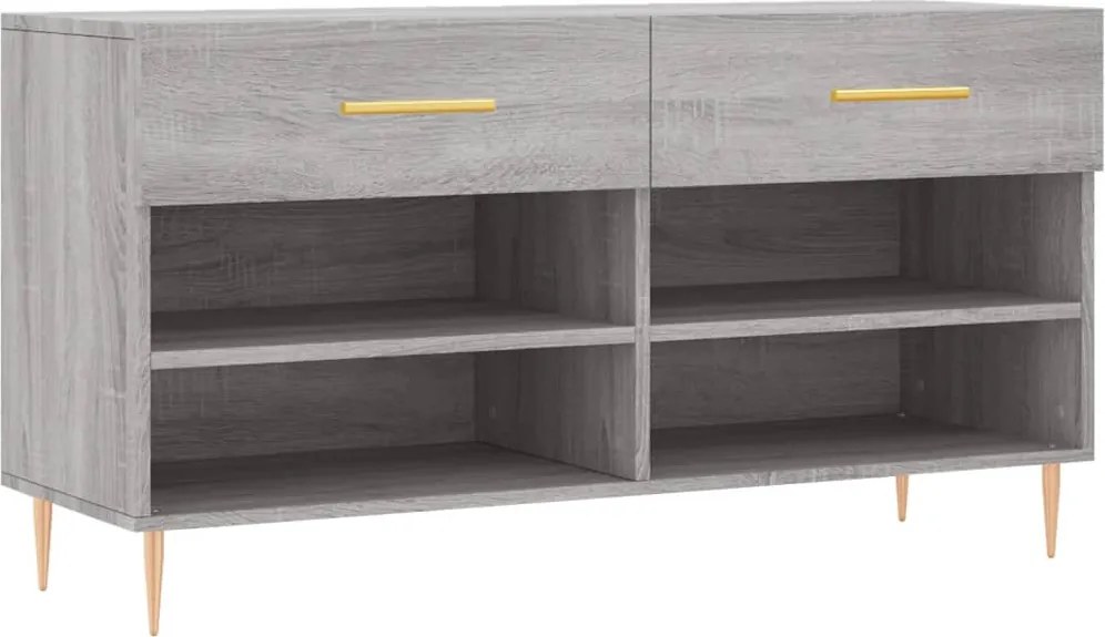 vidaXL szürke sonoma színű szerelt fa cipőpolc 102 x 35 x 55 cm