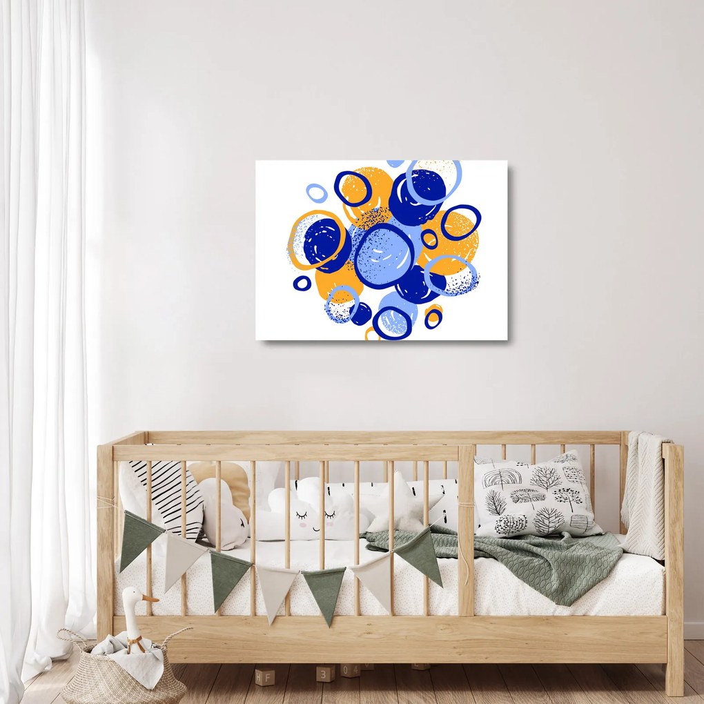Kép - Világos motívum körökkel (üvegen) (70x50 cm)