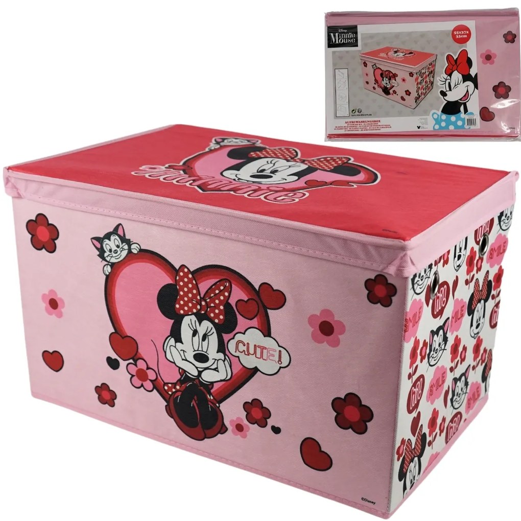 Játéktároló doboz MINNIE MOUSE 55x37 cm rózsaszín