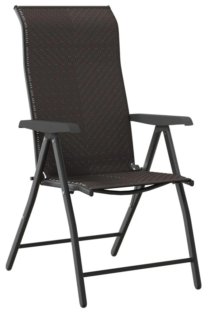 5 darabos kerti étkező szett Fekete Poly Rattan