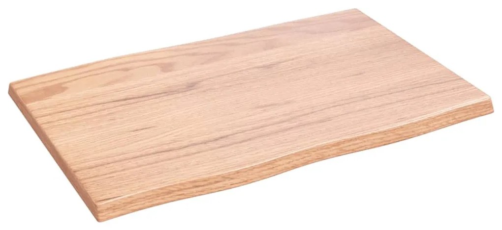 kezelt világosbarna tömör tölgyfa asztallap 60x40x2 cm