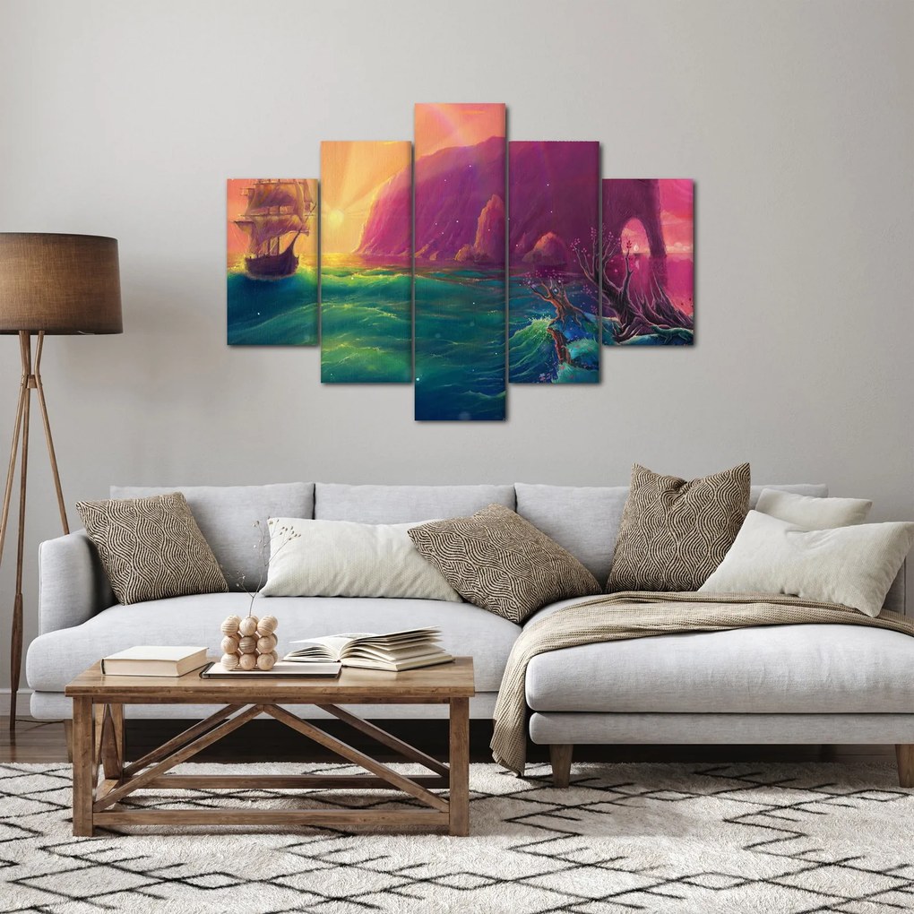 Kép - Olajfestmény, Vitorlázás egy fantasztikus birodalomba (150x105 cm)