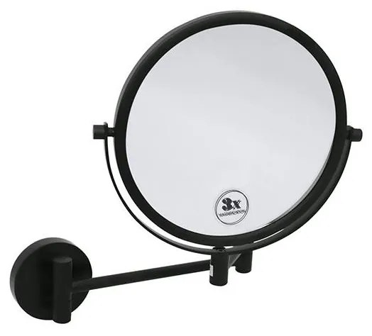 Fekete kozmetikai tükör 23x28 cm