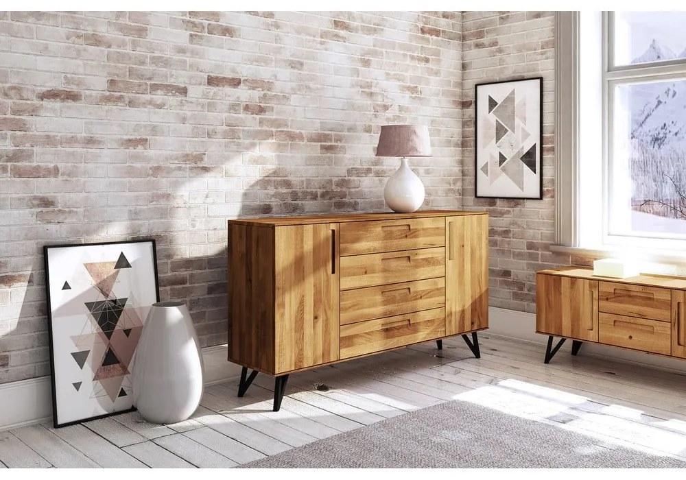 Magas tölgyfa komód 182x100 cm Golo - The Beds