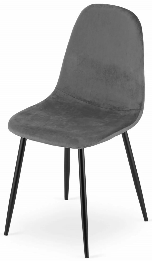 AKCIÓ Sötétszürke bársonyszék COMO fekete lábakkal II. osztály