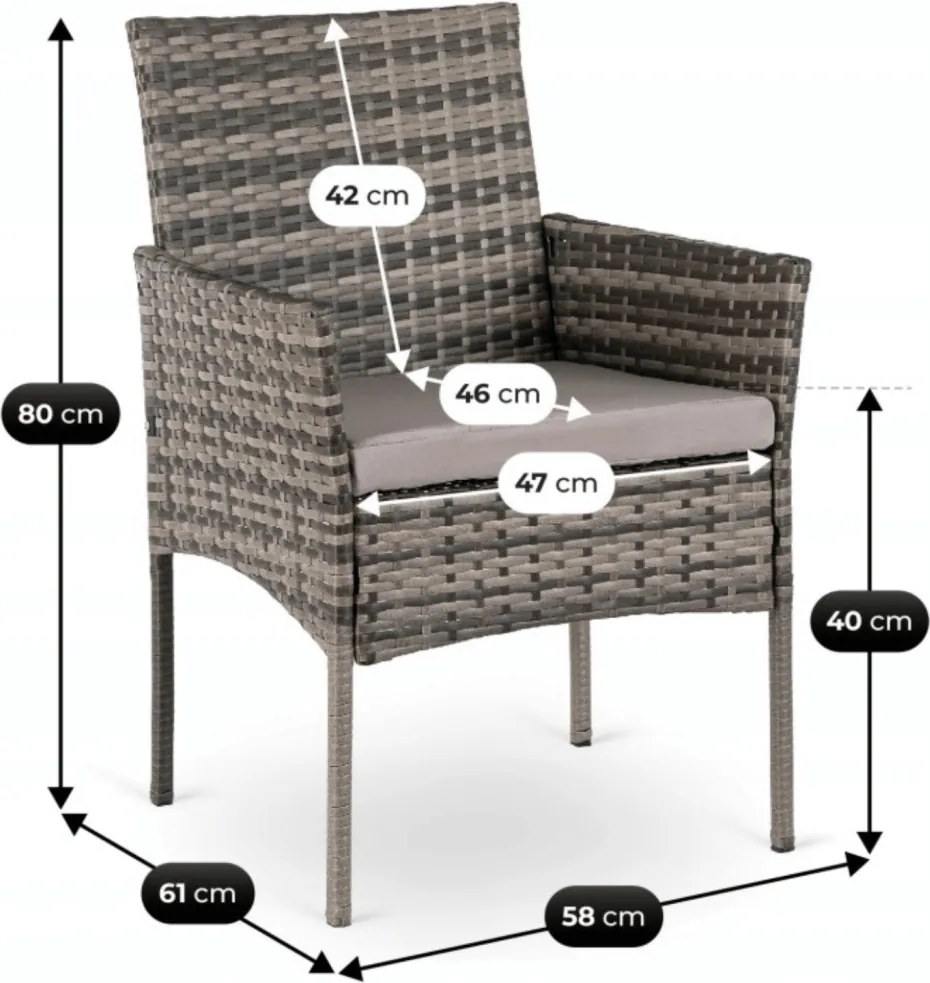 2 db kerti szék szürke színben – CORTO