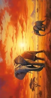 Nagy Strandtörölköző 100X180 Gyorsan Száradó Mikroszálas Elefánt Állatok