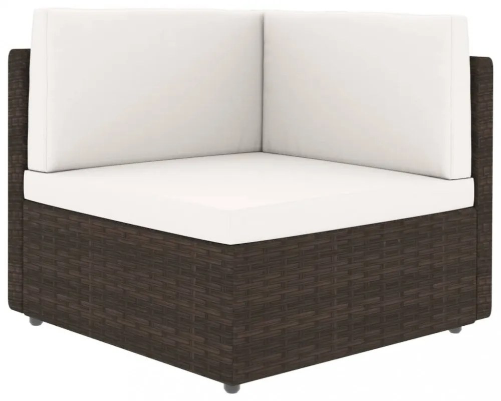 vidaXL 7 részes barna polyrattan kerti ülőgarnitúra párnákkal