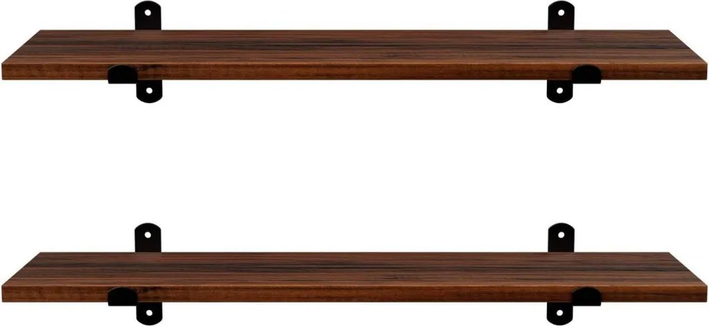 2 darabos fali polc szett, rusztikus barna 60x20x15cm