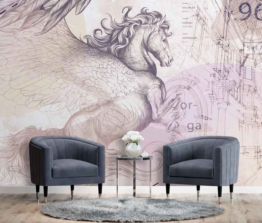 Gario Fotótapéta Pegazus, szárnyas ló, absztrakt Anyag: Vlies, Méret: 100 x 70 cm