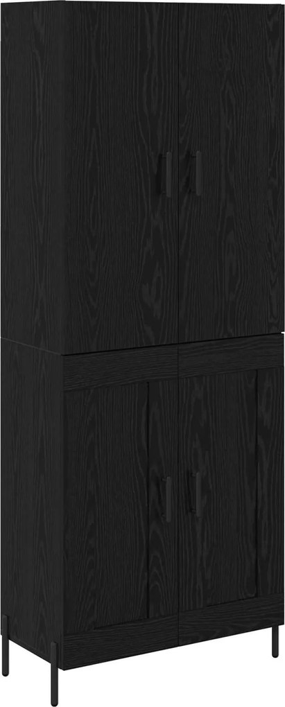 vidaXL Magasfiú Fekete tölgy 69,5 x 34 x 180 cm Faanyag