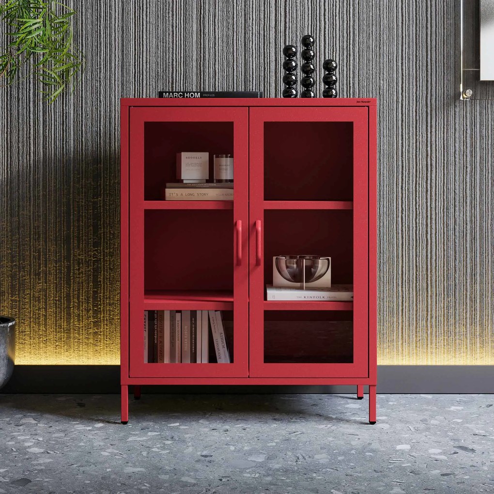 Vitrin GINA, 800 x 1015 x 400 mm, Modern: piros