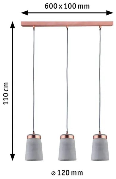 Paulmann 79626 - 3xE27/20W Csillár zsinóron NEORDIC STIG 230V