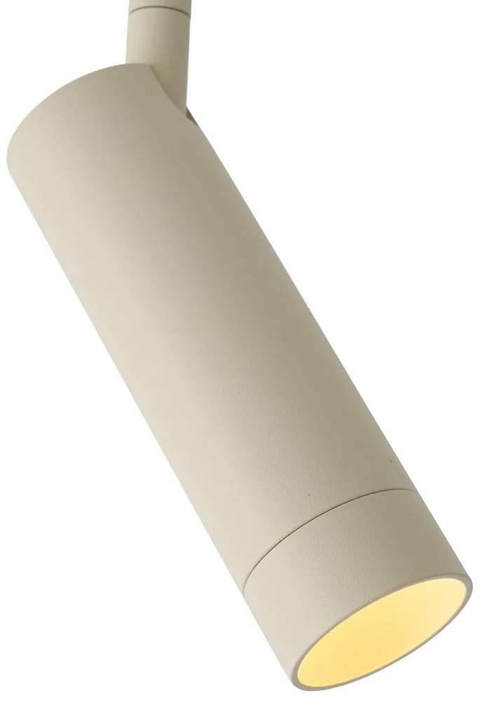 Modern bézs spotlámpa fehér adapterrel 1 fázisú sínrendszerhez GU10 35mm - Iconic Jeana Luxe